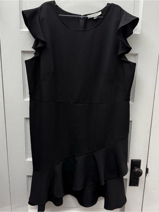 Dresses & Skirts - LOFT Plus Black Ruffle Sleeve Sheath Dress Size 20 Career Minimalist